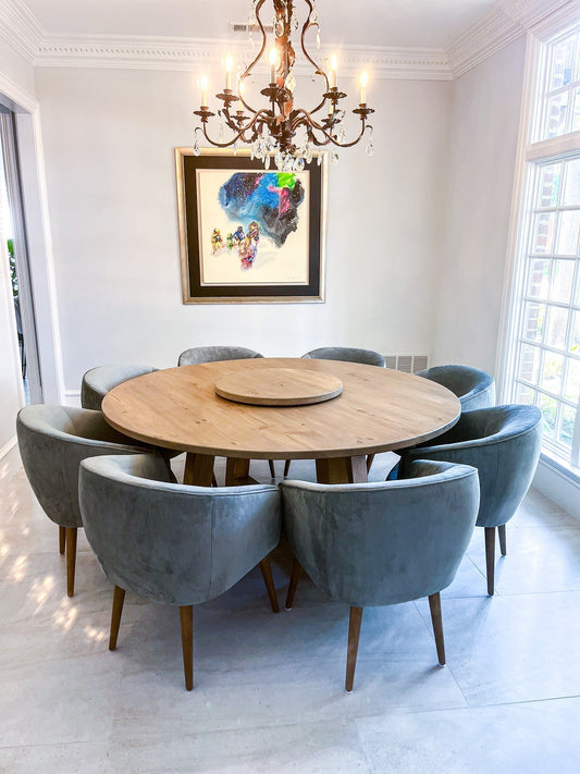 72" Trapezoid Round Dining Table