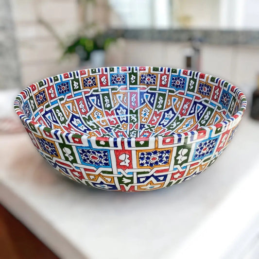 Round Hand Painted Kitchen Sink