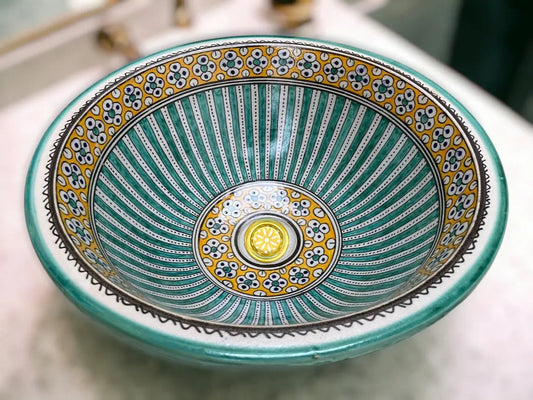 Round Hand Painted Bathroom Sink