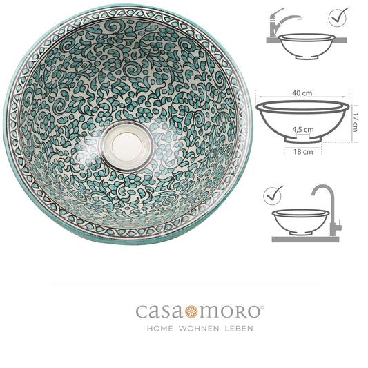Countertop washbasin round 40 cm