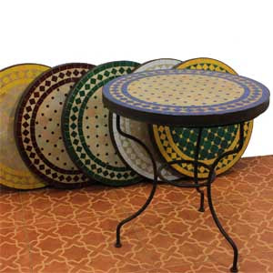 Mosaic Side Table Ø45cm Blue Star