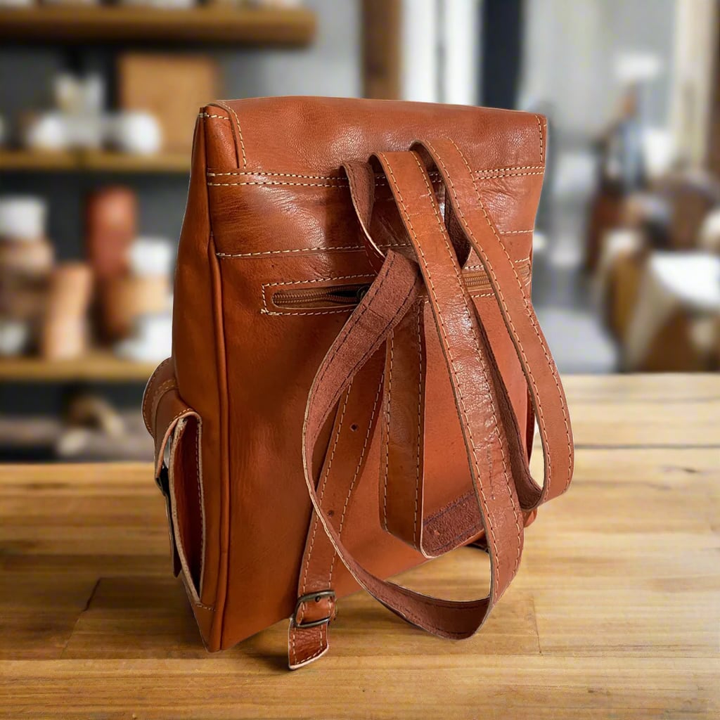 Izil Leather Buckle Backpack