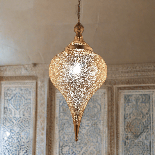 Moroccan Brass Ceiling Pendant - Custom Made