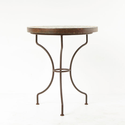 Mosaic side table Ø45 cm yellow diamond