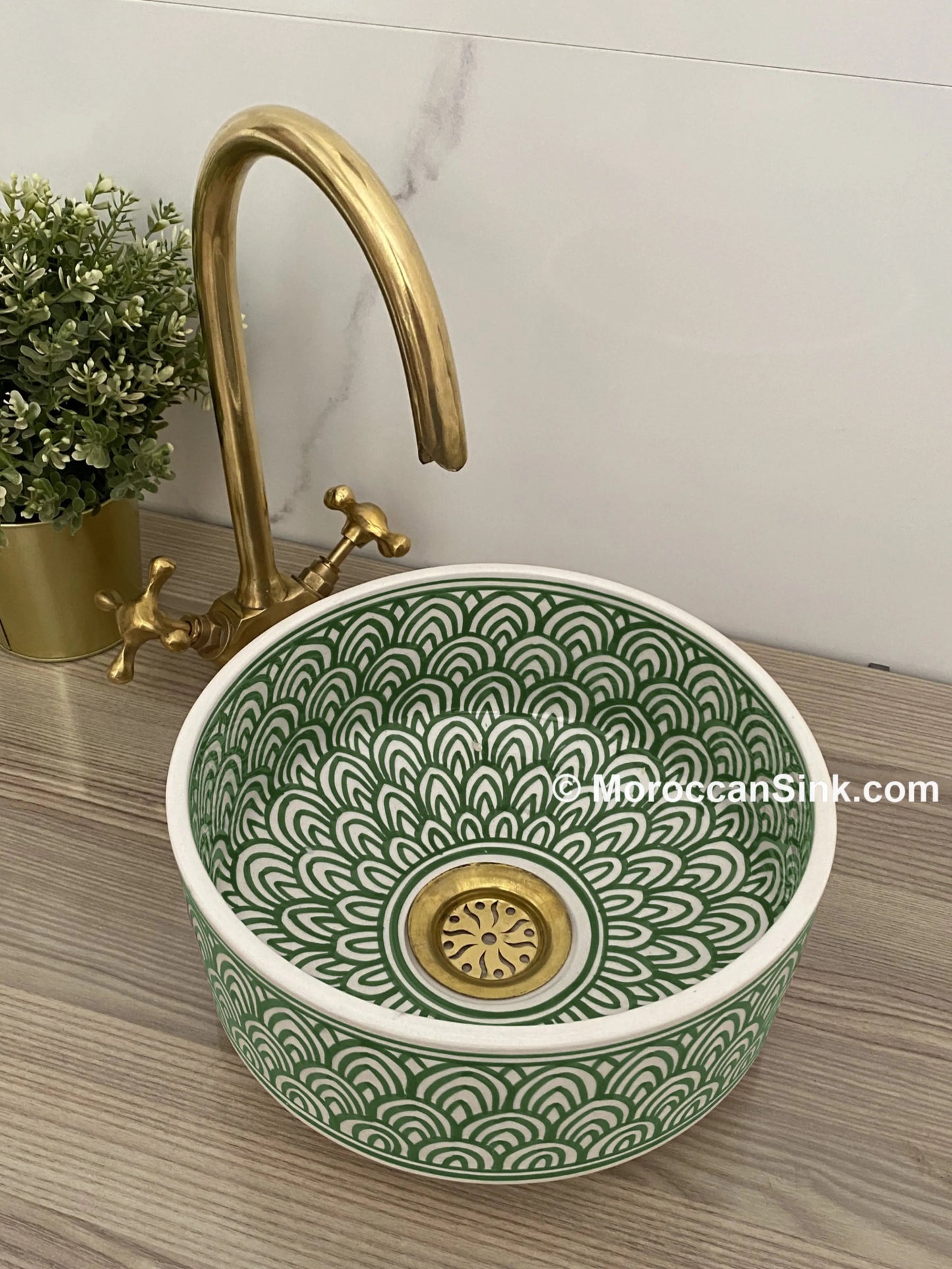 Moroccan Fishscale Green Color Sink