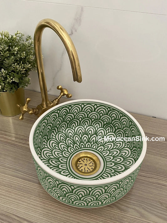 Moroccan Fishscale Green Color Sink