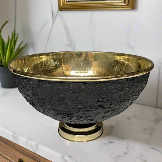 Textured Black Brass Vessel Sink