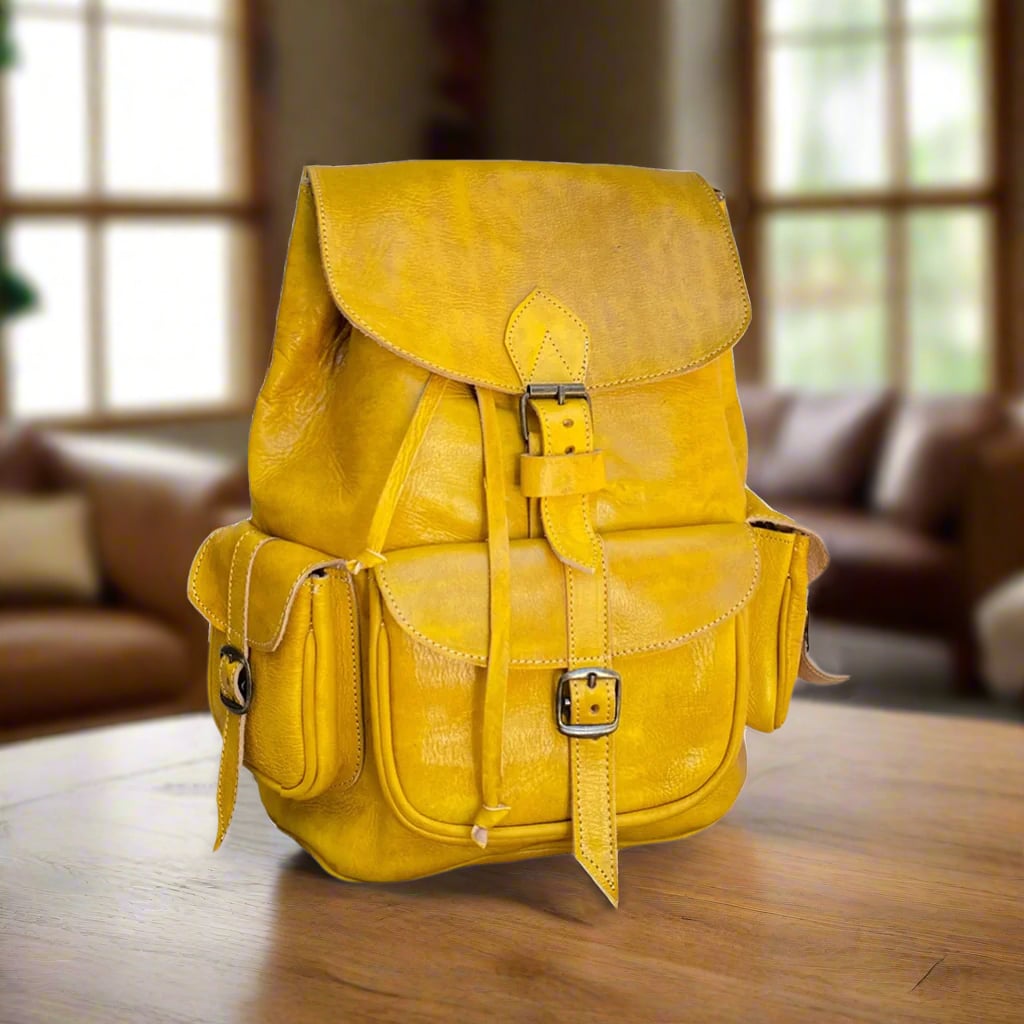 Aren Leather Buckle Backpack