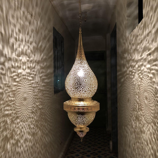 Large Moroccan Pendant Light Brass