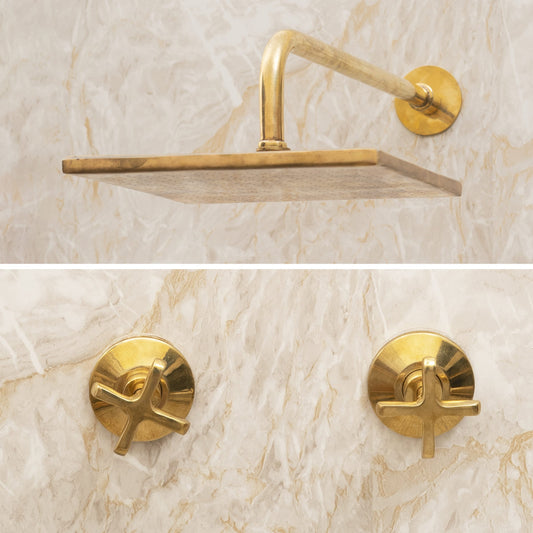 Unlacquered Square Head & Cross Handles