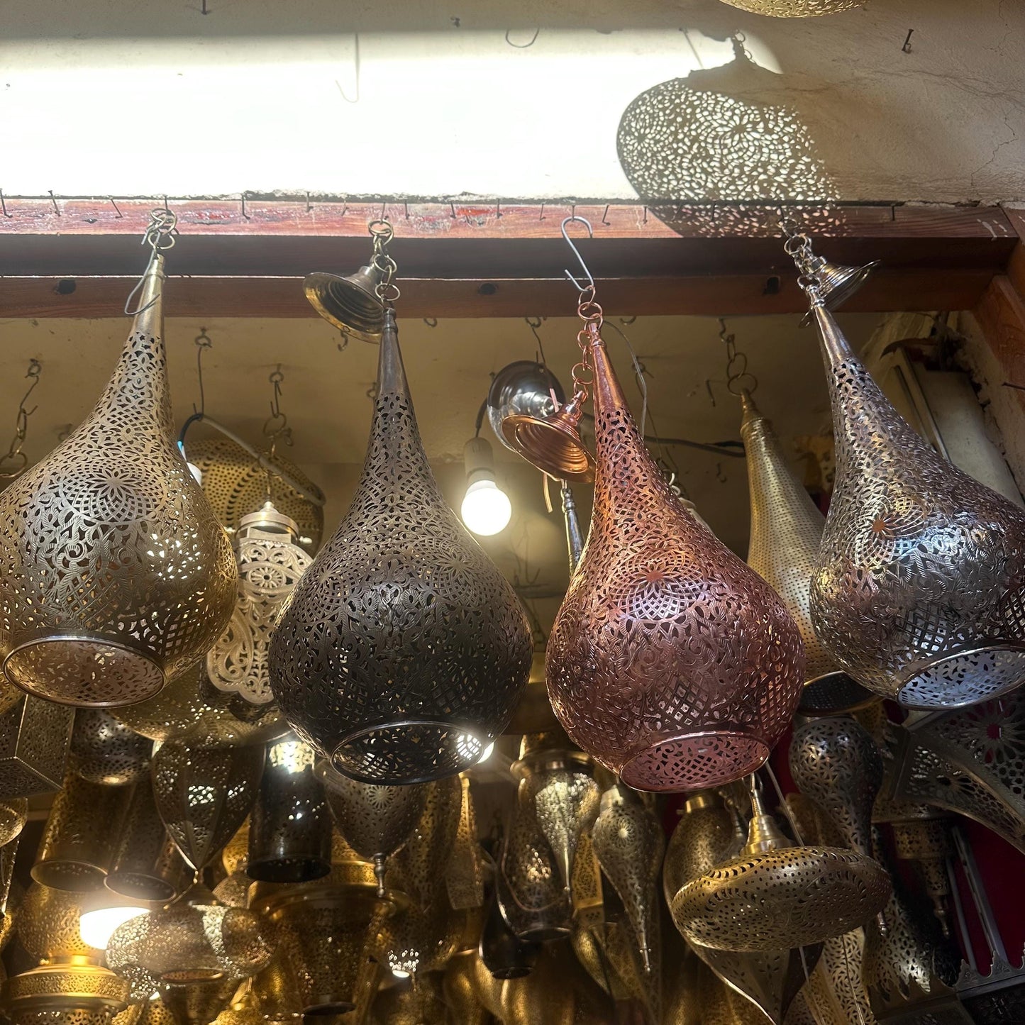 Handmade Moroccan Brass Ceiling Lamp
