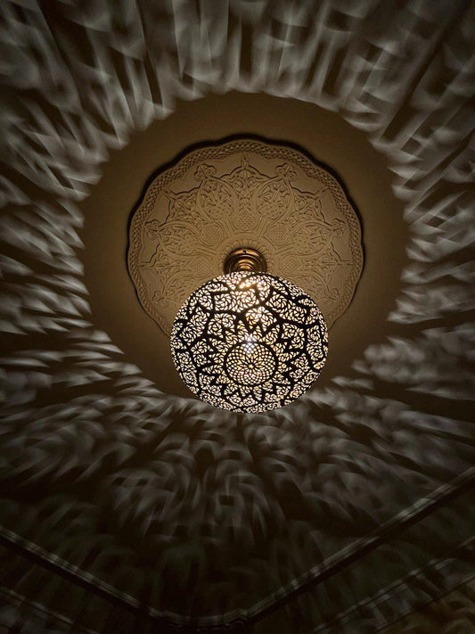 Brushed brass pendant light