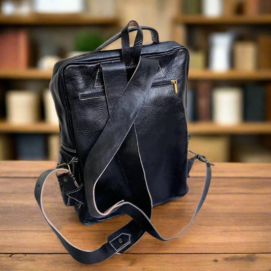 Timlul Leather Buckle Backpack
