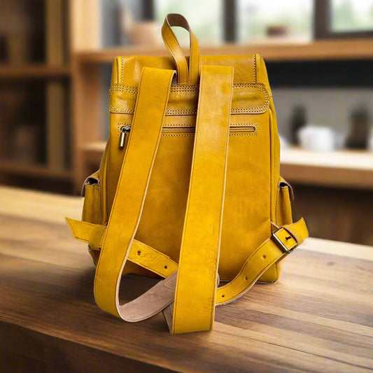Aren Leather Buckle Backpack