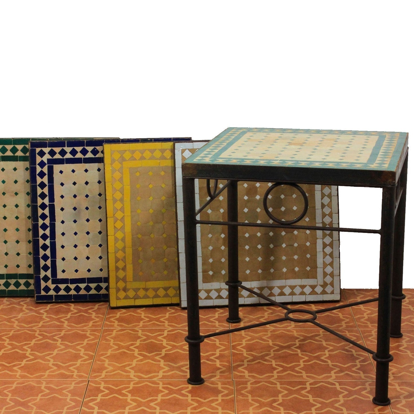 Mosaic Table 45x45 Green-Rhombus