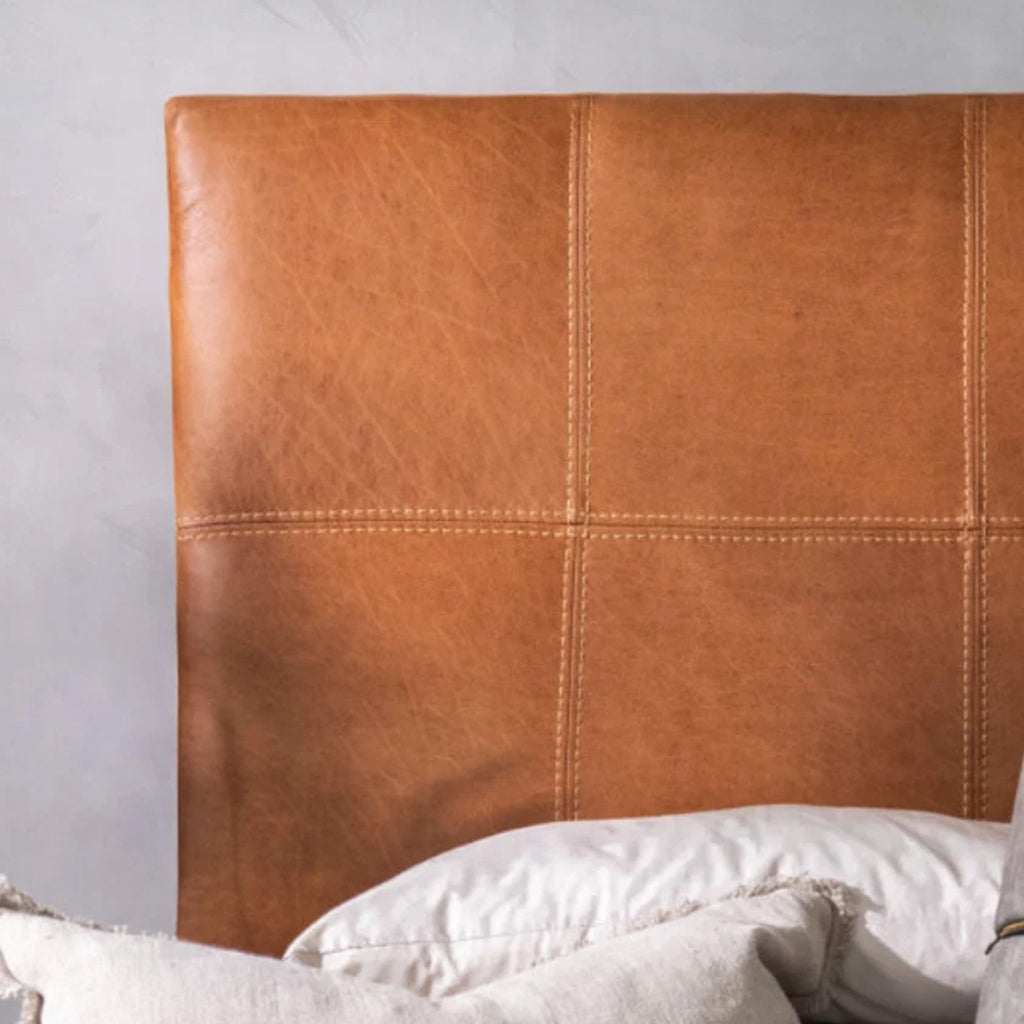 Stitched Leather Headboard - Custom Made