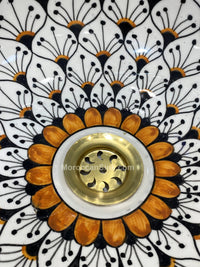 Moroccan BRASS Drain Waste For Moroccan Sink Model 6