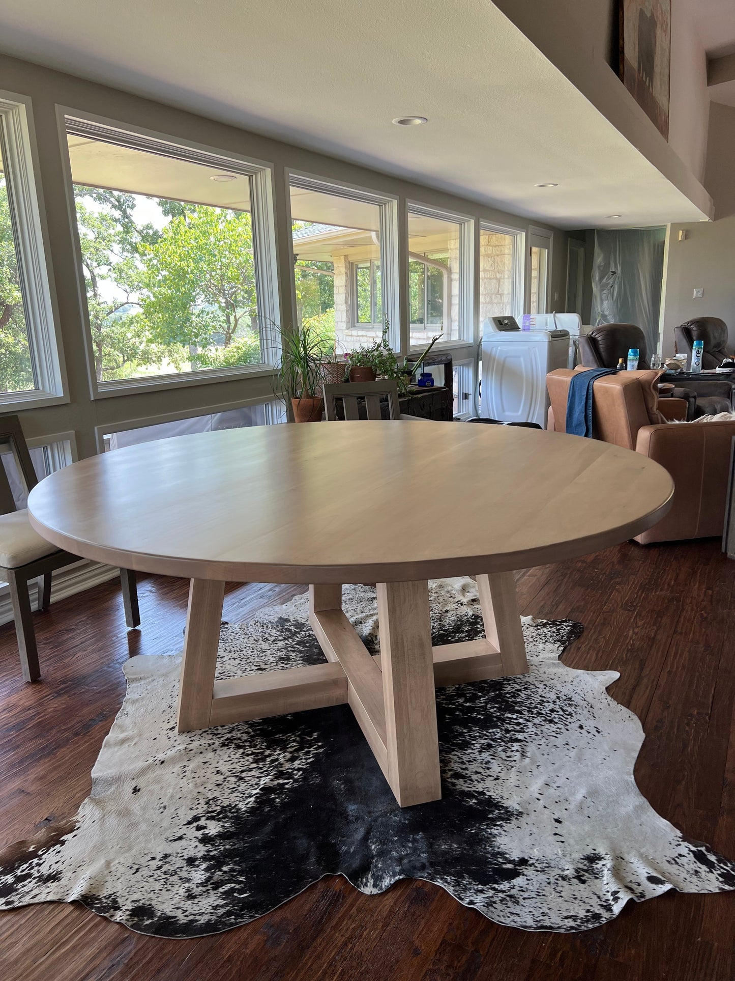 72" Trapezoid Round Dining Table