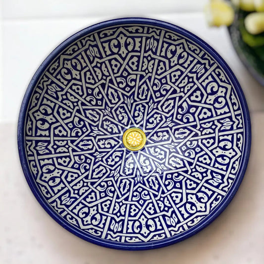 Round Hand Painted Kitchen Washbasin