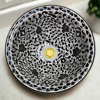 Round Hand Painted Bathroom Sink