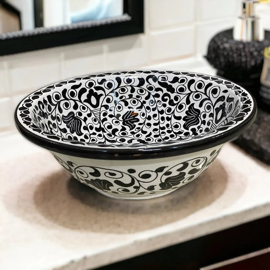 Round Hand Painted Bathroom Sink