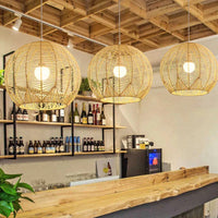 Rattan Vintage Boho Pendant Lampshade – Handwoven Lighting for Chic Bohemian Interiors