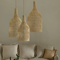 Rattan Wicker Pendant Lampshade – Handcrafted Natural Lighting for Boho and Rustic Interiors