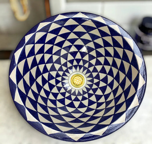 Round Washbasin Hand Painted Bathroom & Kitchen Sink