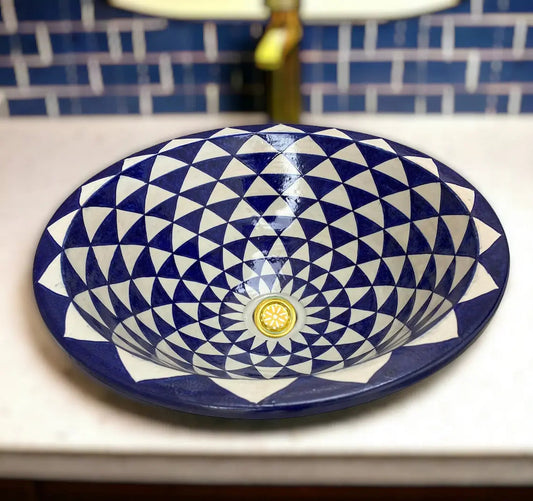 Round Washbasin Hand Painted Bathroom & Kitchen Sink