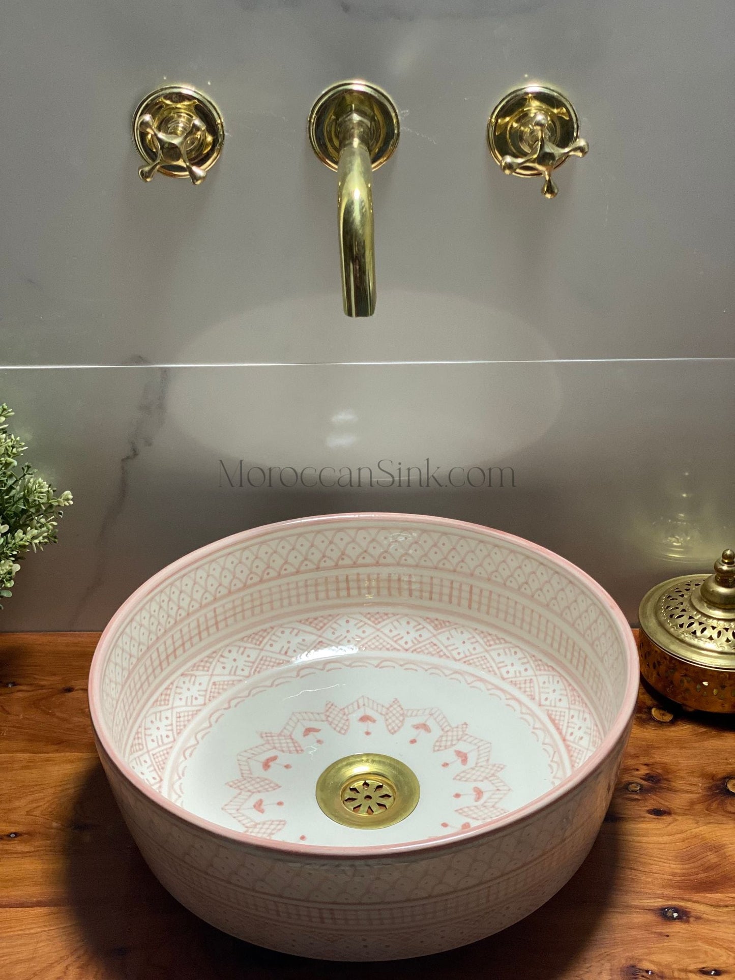 Bathroom Vessel Sink Hand-Painted Bathroom Mid Century Modern Bowl Sink Lavatory