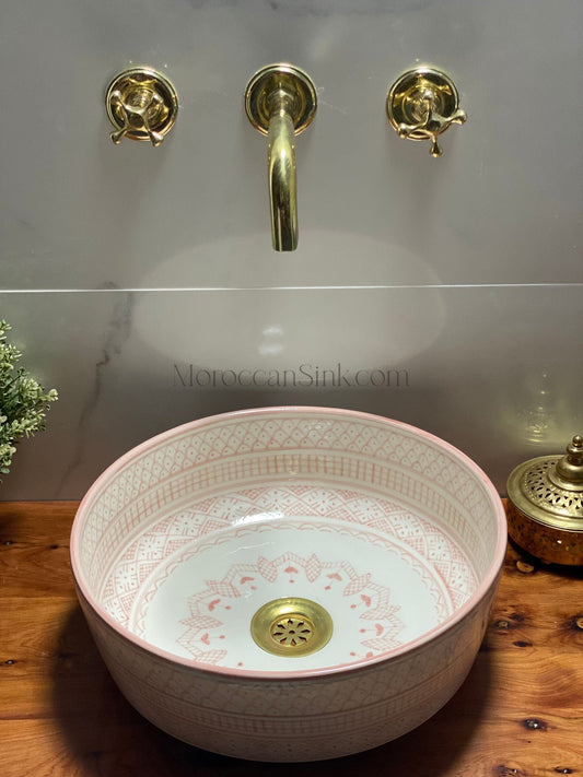 Bathroom Vessel Sink Hand-Painted Bathroom Mid Century Modern Bowl Sink Lavatory