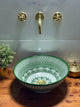 Bathroom vessel sink handmade hand painted - ceramic sink decor built with mid century modern Flair