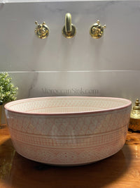 Bathroom Vessel Sink Hand-Painted Bathroom Mid Century Modern Bowl Sink Lavatory