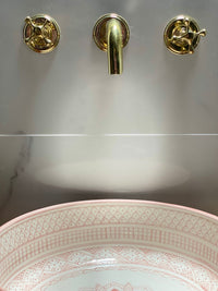 Bathroom Vessel Sink Hand-Painted Bathroom Mid Century Modern Bowl Sink Lavatory