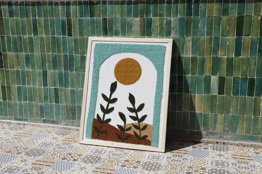 Framed Textile Wall Art - Elegant Fabric Artwork for Home Decor