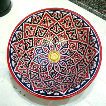 compare product Round Hand Painted Ceramic Sink