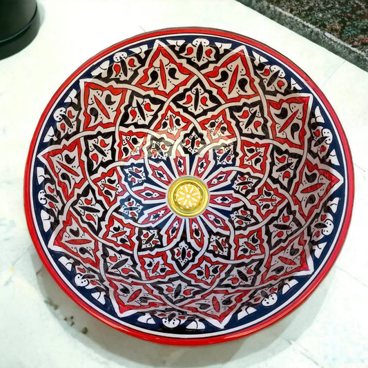 Round Hand Painted Ceramic Sink