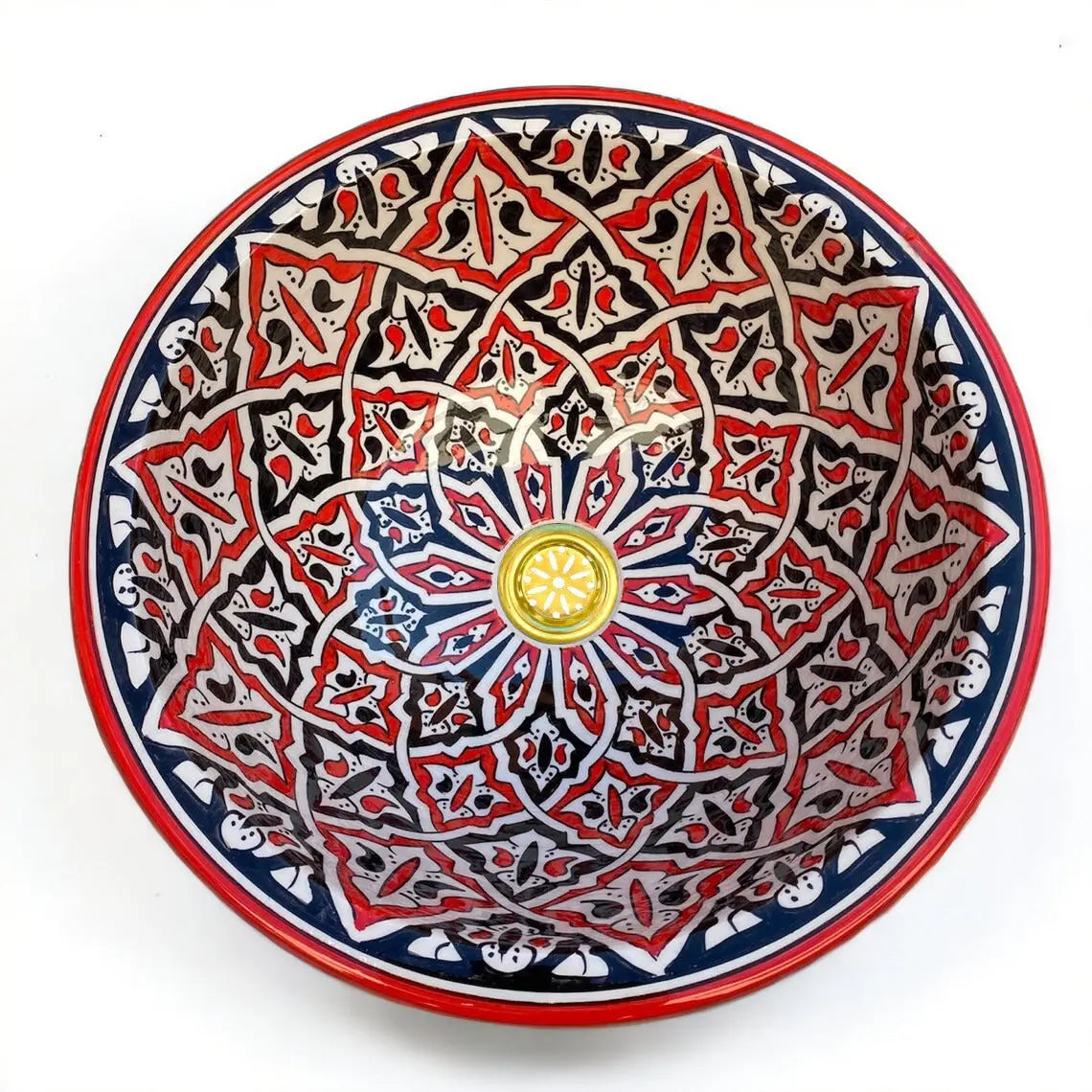 Round Hand Painted Ceramic Sink
