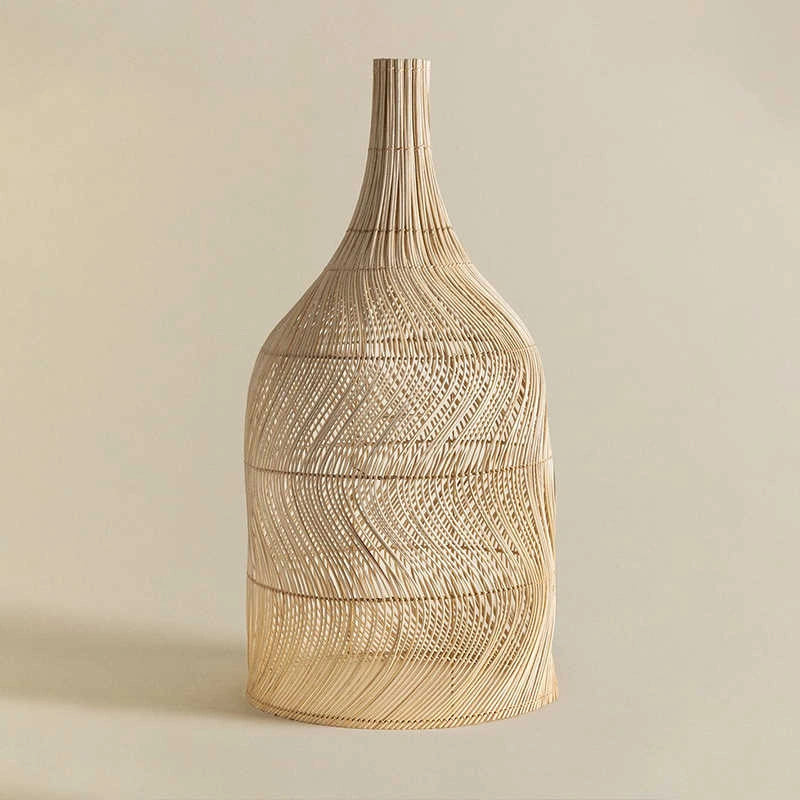 Rattan Wicker Pendant Lampshade – Handcrafted Natural Lighting for Boho and Rustic Interiors