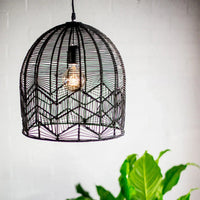 Rattan Vintage Boho Pendant Lampshade – Handwoven Lighting for Chic Bohemian Interiors