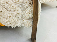 2 set of Moroccan Wool Lounge Chair with Walnut Frame