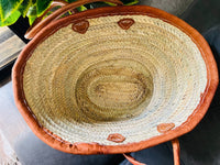 70% Off STRAW BAG Handmade with leather, French Market Basket, french market bag, Straw basket, french basket, grocery market bag
