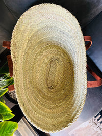 straw bag French Basket french market basket, Beach Bag Handmade Moroccan Basket - Natural French Basket Handle leather