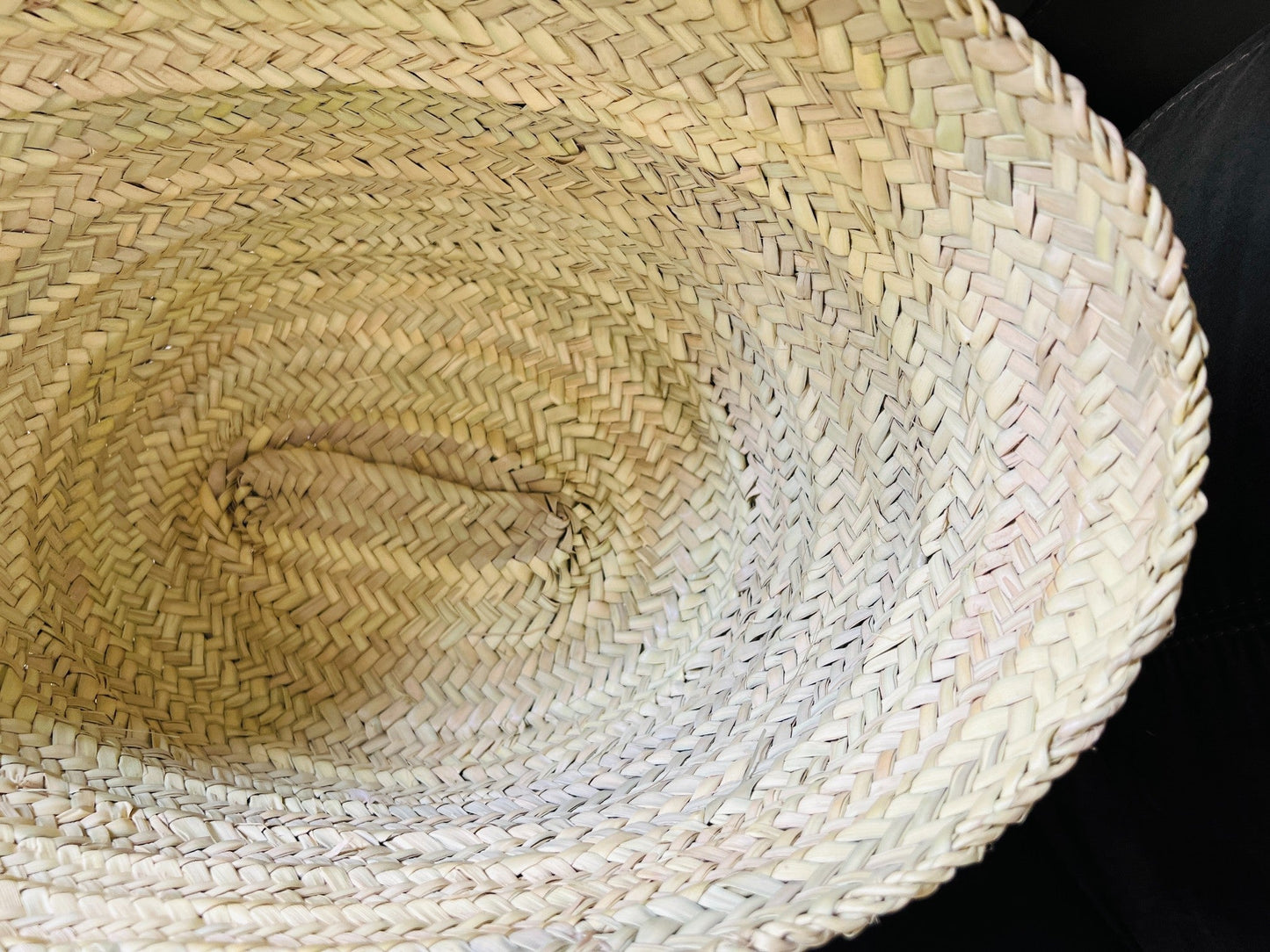 straw bag French Basket french market basket, Beach Bag Handmade Moroccan Basket - Natural French Basket Handle leather