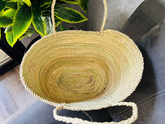 Double Handle Tote, Market basket, Moroccan bag, moroccan straw bag, basket, french basket bag, farmers market bag, beach bag