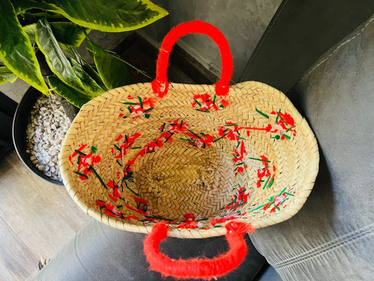 Straw bags Wedding guest gift Easter Basket tote Bag Bridesmaid Gift basket bag