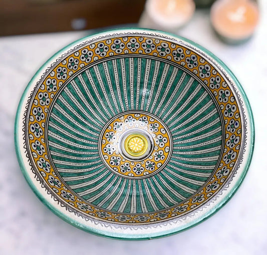 Round Hand Painted Bathroom Sink