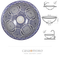 Countertop washbasin blue round
