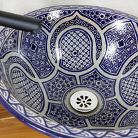 Countertop washbasin blue round