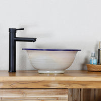 Countertop washbasin blue round
